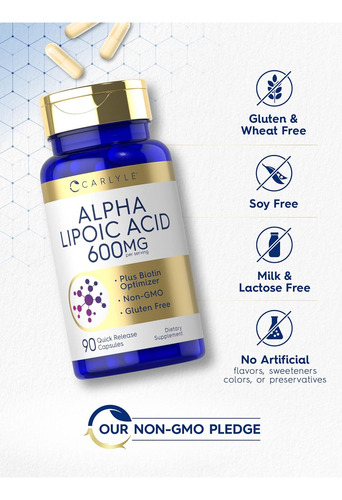 Carlyle Alpha Lopoic Accid 600mg | Más Optimizador De Biotin