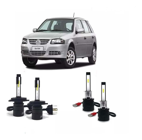 Kit Ultra Led S14 Vw Gol G4 2008 Farol Alto Baixo Milha