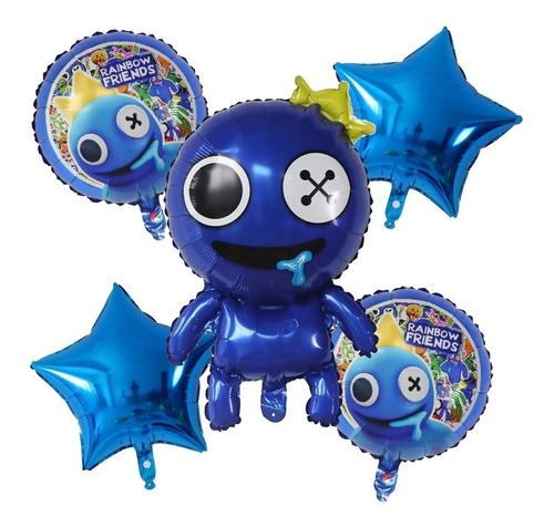 Globos Rainbow Friend Huggy/wuggy Kit De 5 Personaje Blue