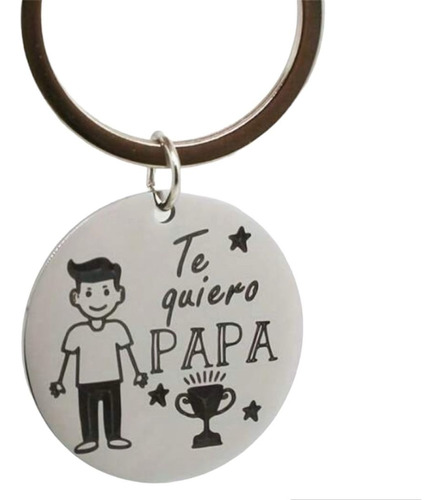 Llavero De Papa Padre, Regalo Para Mi Papa Metalico Acero 