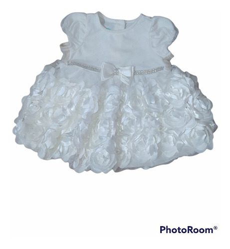 Vestido De Bautizo Importado Nannette Baby Blanco 0-6 Meses