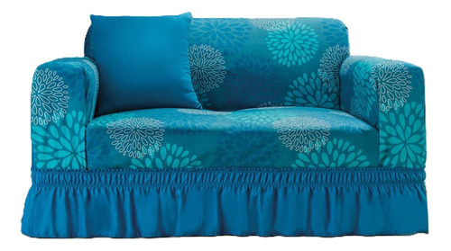 Cubresala Elefantito Arezzo azul de 2.37m x 3.6cm para sillón de 3 cuerpos