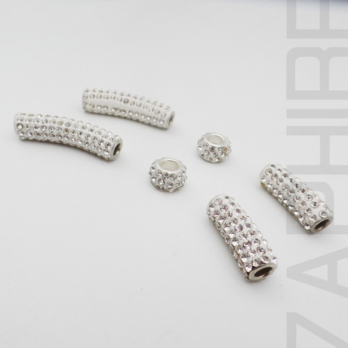 Pack X6 Dijes Donas Y Cilindros Con Strass Acero Por Mayor