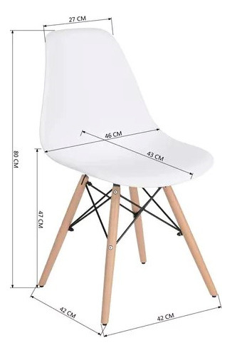 Silla De Comedor Eames Lumax Color Negro, 4 Unidades