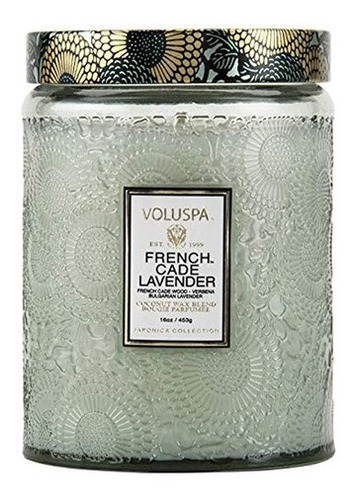 Voluspa French Cade And Lavender Vaso De Vidrio Grande Con V