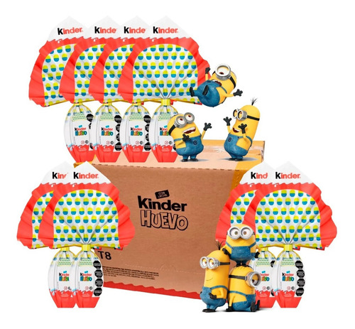 Imagen 1 de 7 de Caja Huevo Pascua Kinder Minions X 100 Gr X 8 U - Lollipop