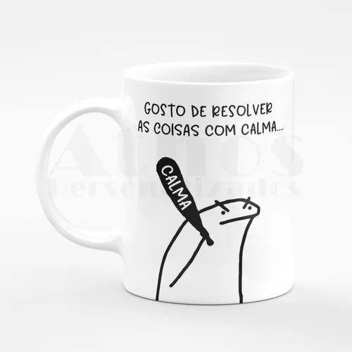 Caneca meme boneco palito 1 minuto de paz