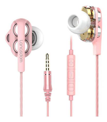 Audífonos in-ear Langsdom D4C rose gold