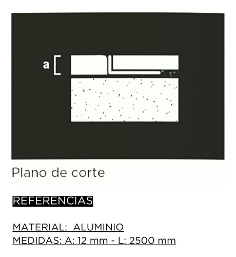 Protector Recto Ceramicos Perfil L Plata 12x2500 Mm Moldumet Plateado Brillante
