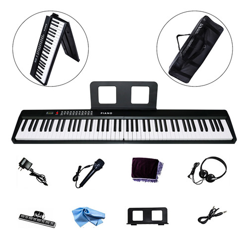 Piano Digital De 88 Teclas Portátil Con Bluetooth Y Midi