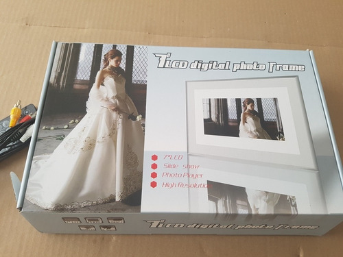 Digital Photo Frame Acrílico Led Álbum De Fotos 7 Pol