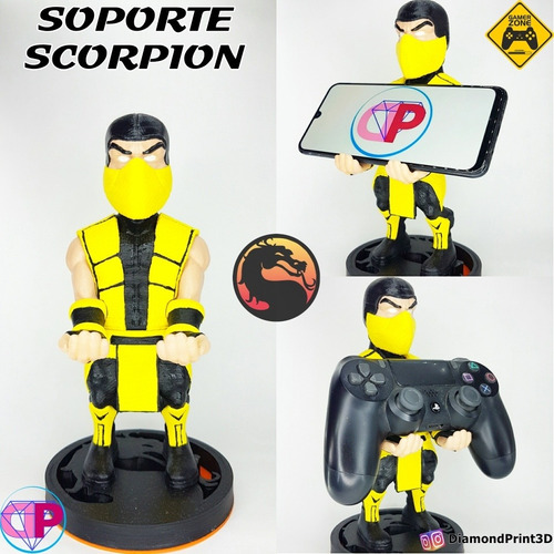 Soporte Scorpion Mortal Kombat Para Joystick Y Celular 