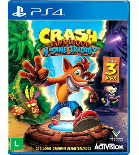 Crash Bandicoot N Sane Trilogy - Ps4 - Novo - Lacrado