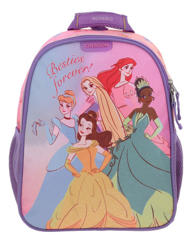 Mochila Escolar Kinder Princesas Chenson Lila Princesas