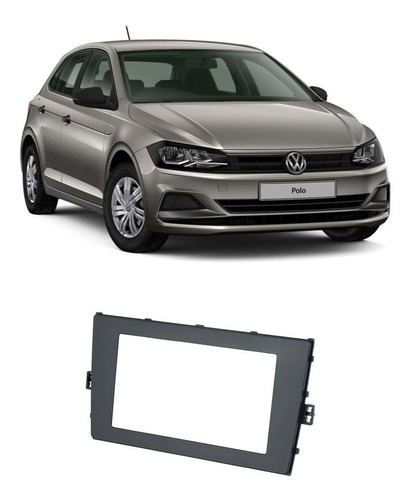 Moldura De Painel Volkswagen Polo 2017 A 2021 2din Preta