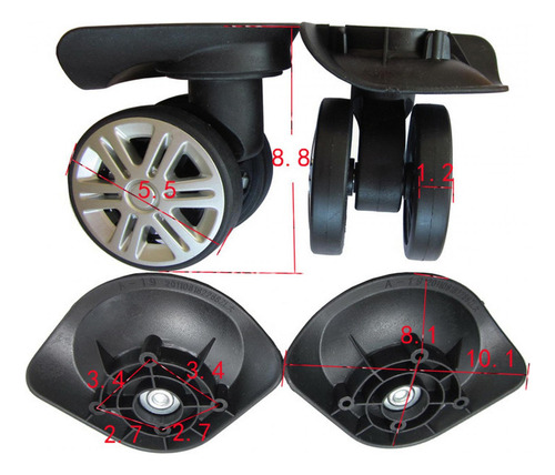 Appliable A Ruedas De Maleta De 2 Uds. Ruedas De Maleta De