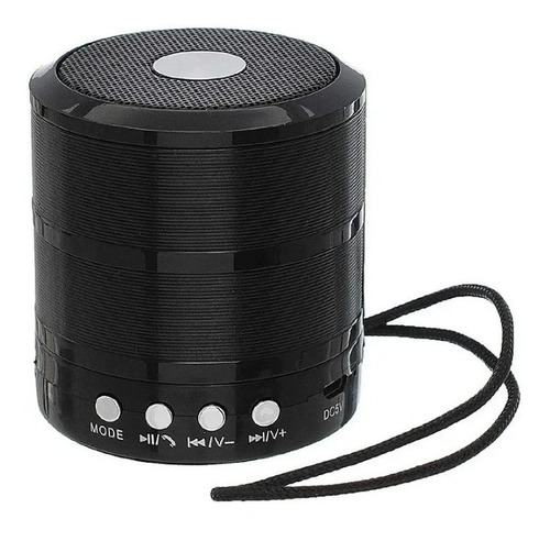 Caixa Som Bluetooth Portátil Speaker Para Presente Ws887 Cor Preto 110v/220v