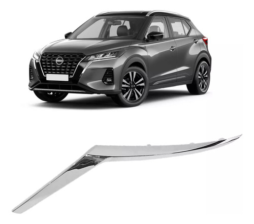 Friso Cromado Farol Esquerdo Nissan Kicks 2021 22 2023 2024