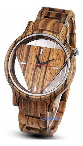 Reloj De Madera Para Hombre Con Diseo De Triangulo Invertid