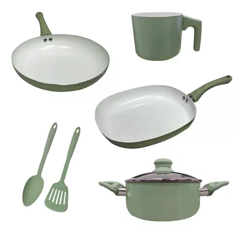 Set Cocina Ollas Ceramica Antiadherente 6pz