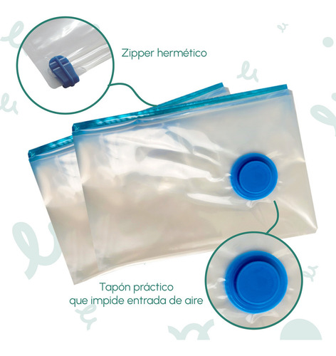 8 Piezas Bolsas De Almacenamiento De Vacío Con Bomba Manual