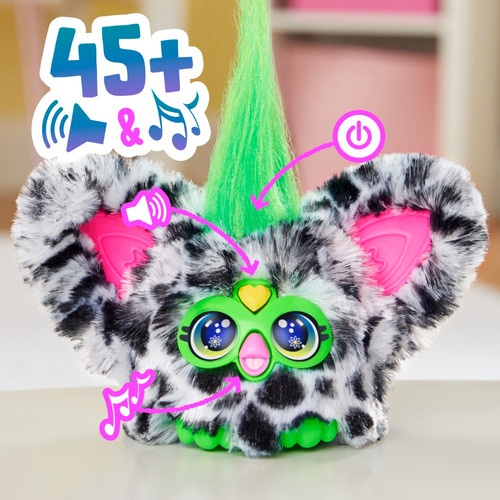 Furby Furblets Miniamigo Moo-boo Pelaje De Vaca Blanco Y Negro