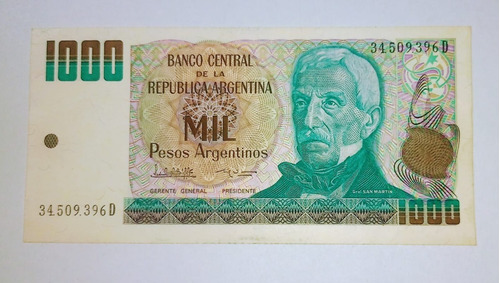 Billete Argentina 1000 Pesos Argentinos Bot.2634 Unc