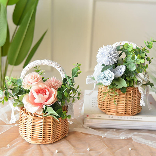 De Almacenamiento De Ratán Para Flores Decorativas Para