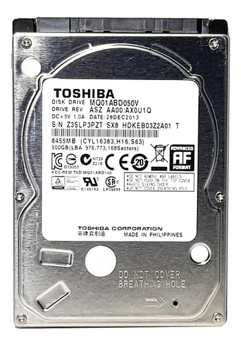Disco rígido interno Toshiba MQ01ABD-V Series MQ01ABD050V 500GB