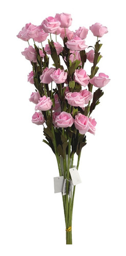 6 Ramos De Flores Artificiales Rosas De 2 Colores Deco 62cm 