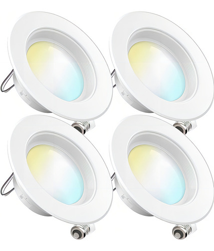 Luces Led Empotrable De 4 Pulgadas, Sunco Lighting Paq. 4 Un Color Blanco