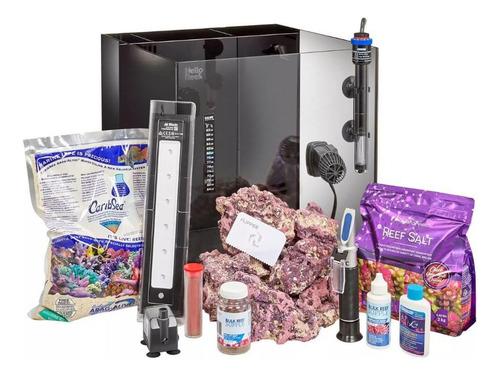 Kit Acuario Agua Salada Pez Payaso 15 Galones Led Inteligent Negro (clear & Black)