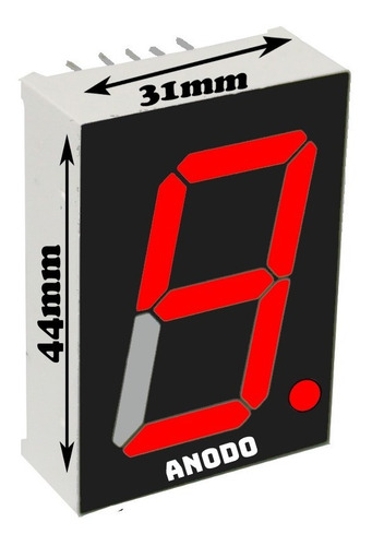 Display De 7 Segmentos Anodo Rojo 44x31mm 1.5