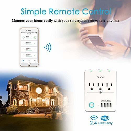 Herramienta Smart Plug Usb Wall Charger Powrui Wifi