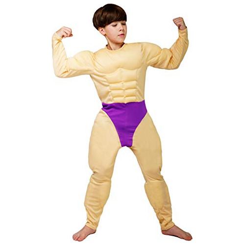 Boy S Muscle Traje Disfraz Weightlifter Mono