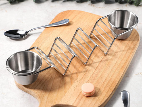 Soportes Para Tacos De Acero Inoxidable, Salsas, Aptos Para