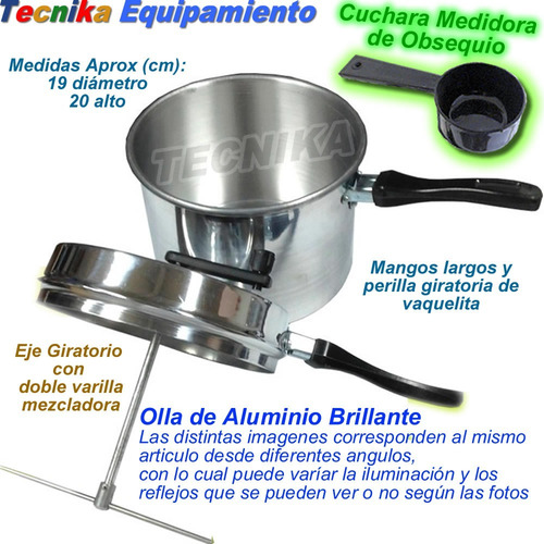 Imagen 2 de 7 de Pochoclera Familiar Olla Aluminio Pop Corn Grande, Balvanera