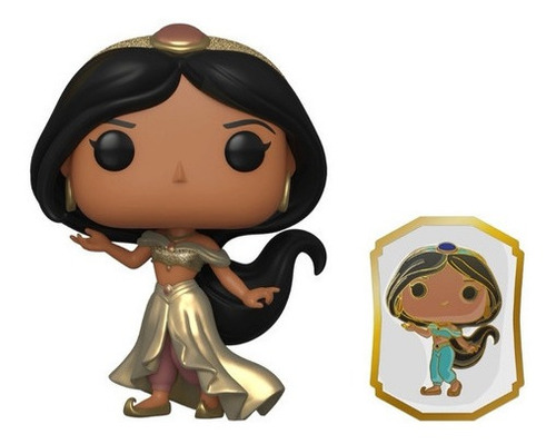 Funko Pop Jasmine Vestido Dorado Pin Exclusivo Ultimate Prin