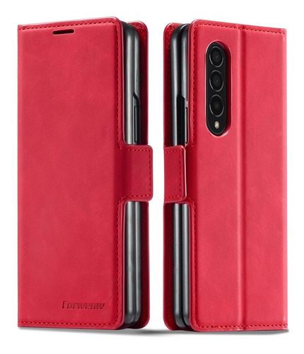 Funda Forwenw Oil Edge Pu Para Samsung Galaxy Z Fold3 5g