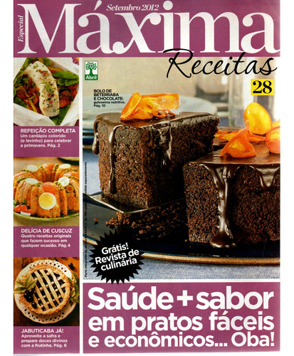 Revista Máxima Receitas, Nº 28, Setembro, 2012