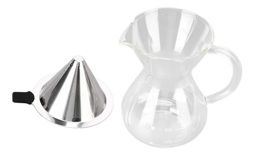 Verter Sobre Cafetera Olla De Vidrio De 400 Ml Hervidor Resi