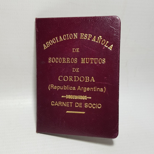 Antiguo Carnet Asoc Española Socorros Mutuos Cba Mag 60799