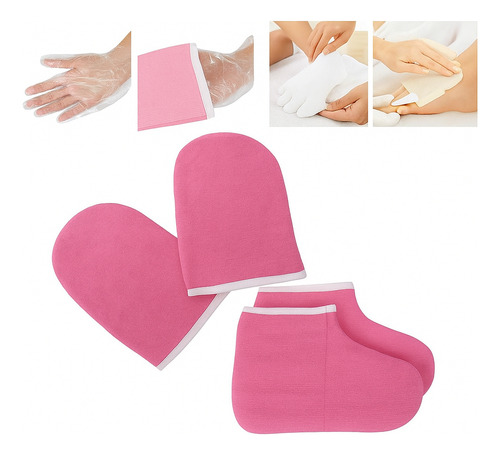 Guantes De Algodon Para Parafinoterapia Manos Y Pies Termicos Impermeables Por Dentro Retienen Calor Hidratacion Profunda Spa Manicure Pedicure Profesional