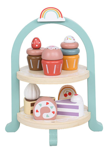 ~? Pastel De Postre De Madera Play Food Set Toys, Pretend Pl