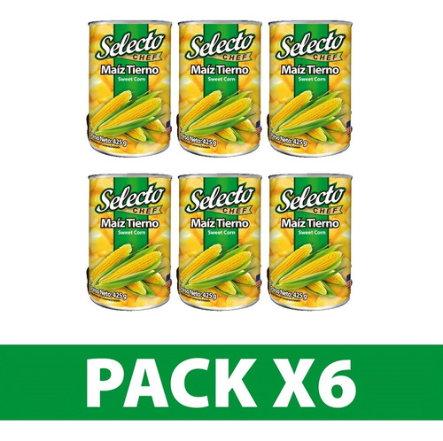 Pack X 6 Und Maiz Dulce Enlatado Sele - Kg