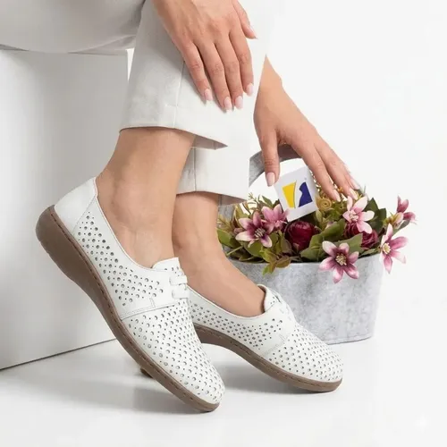 Sapato Feminino Opananken Alexxa Couro Conforto - Branco
