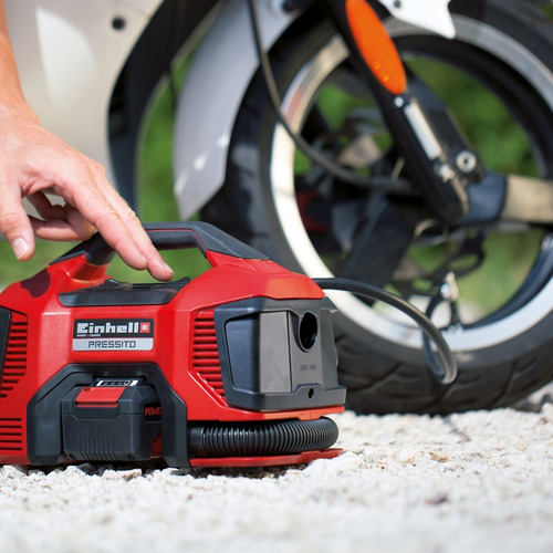 Imagen 5 de 8 de Mini Compresor Einhell Inalambrico 18v + Kit Bateria 2,5 Amp