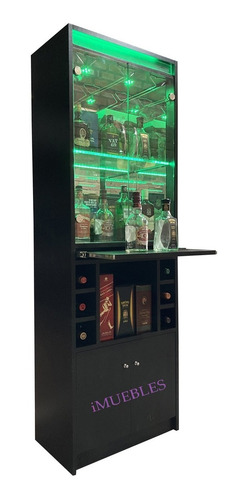 Imagen 3 de 9 de Bar Vitrina, Mueble Bar Vinera Cava Con Luces Led Rgb.