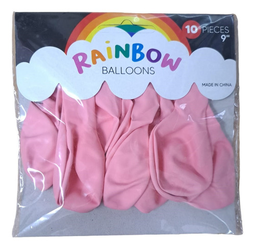 Globos Latex 9'' Standard Colores X 10 - Cienfuegos - Color Rosa Estandar
