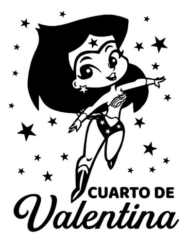 Vinil Decorativo Wonder Woman Puerta Niña